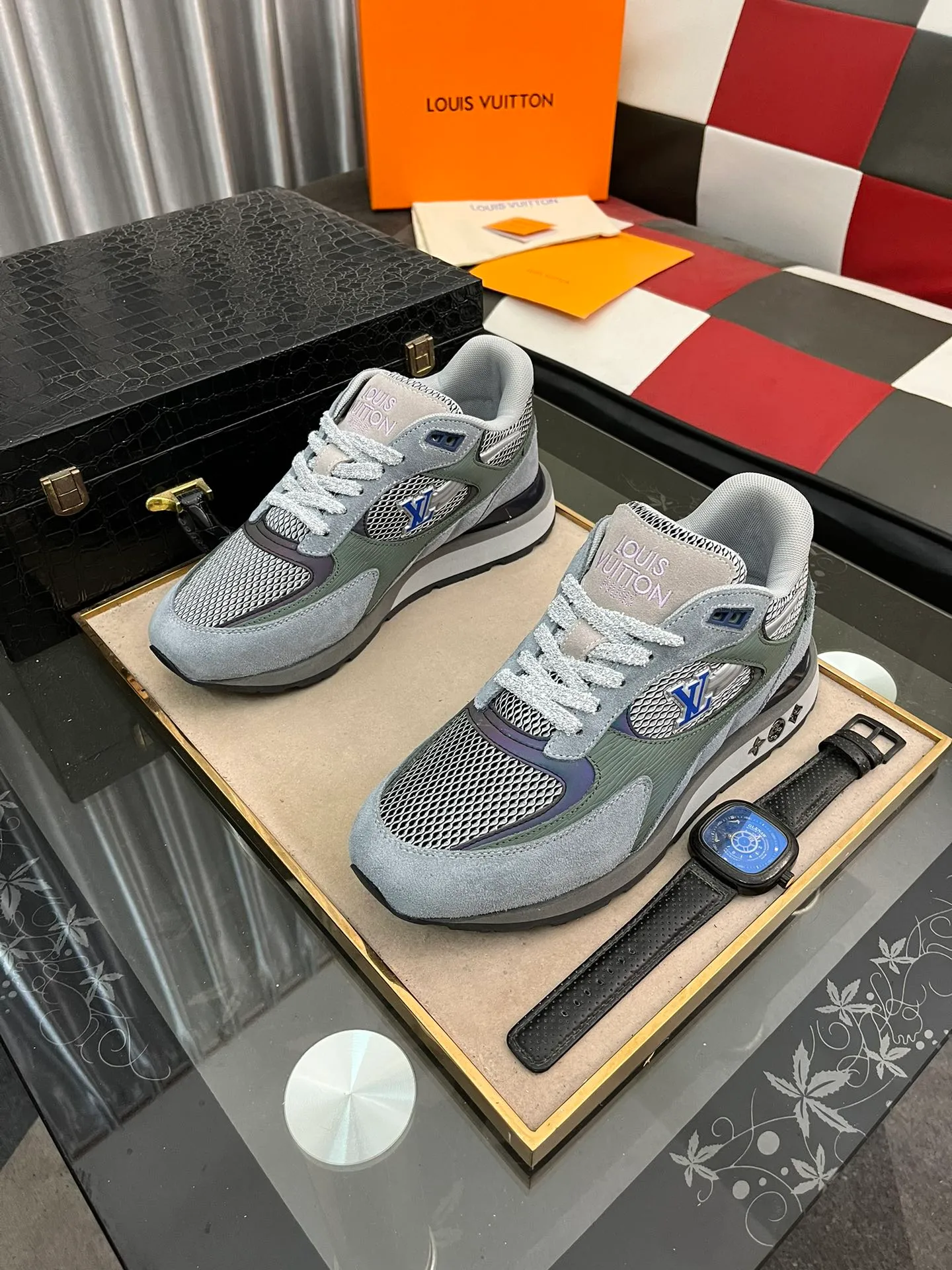 Men's Men's Shoes 💰660⌚️⌚️【LOUIS VUITTON) New 🍀LV Louis Vuitton*——LV classic dad shoes trendy shoes! Made of imported original soft calf leather, imported fly woven lining. Original wear-resistant rubber outsole! High quality products! Code number: 38-44